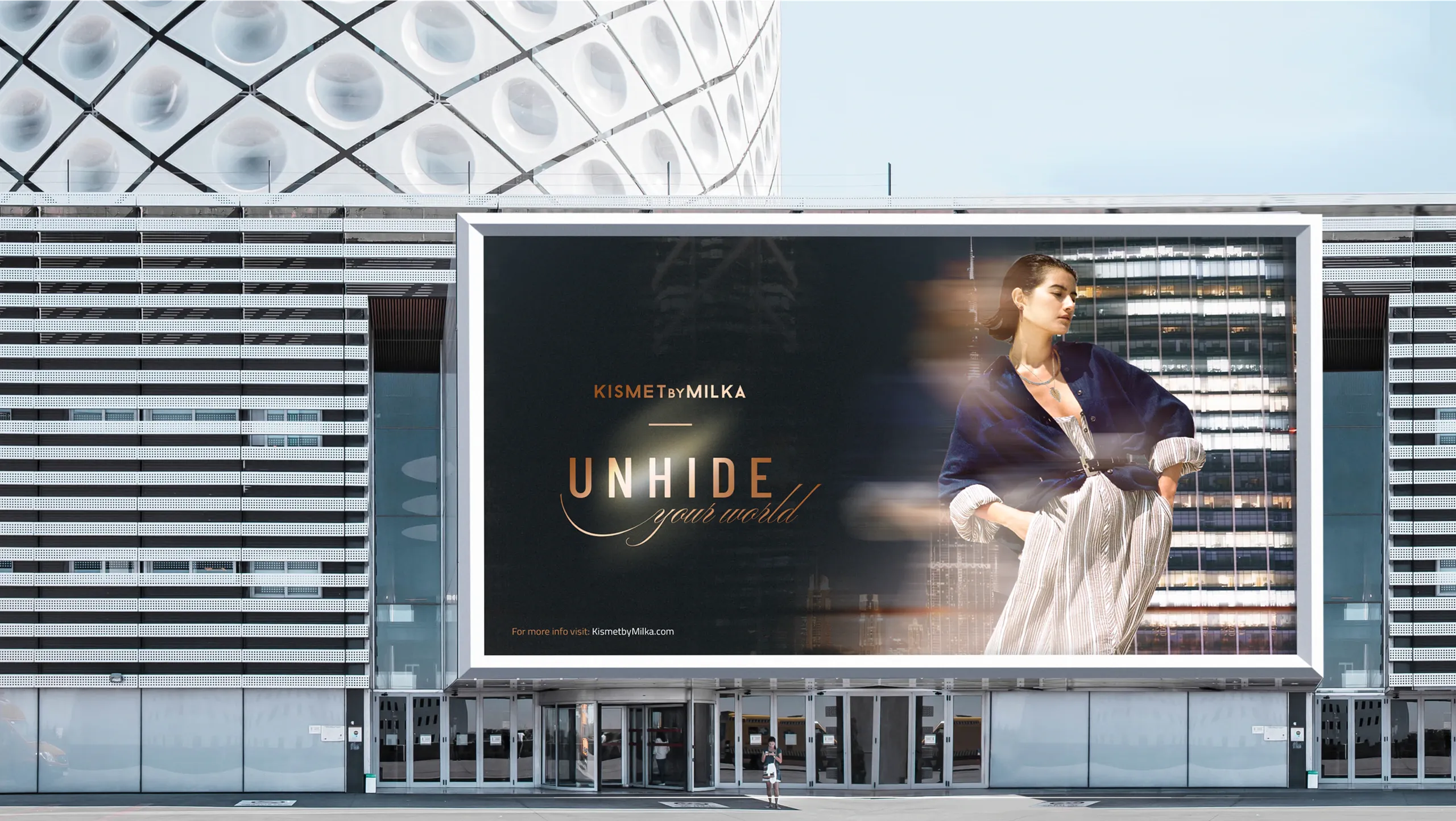 Unhide campaign billboard on a building facade